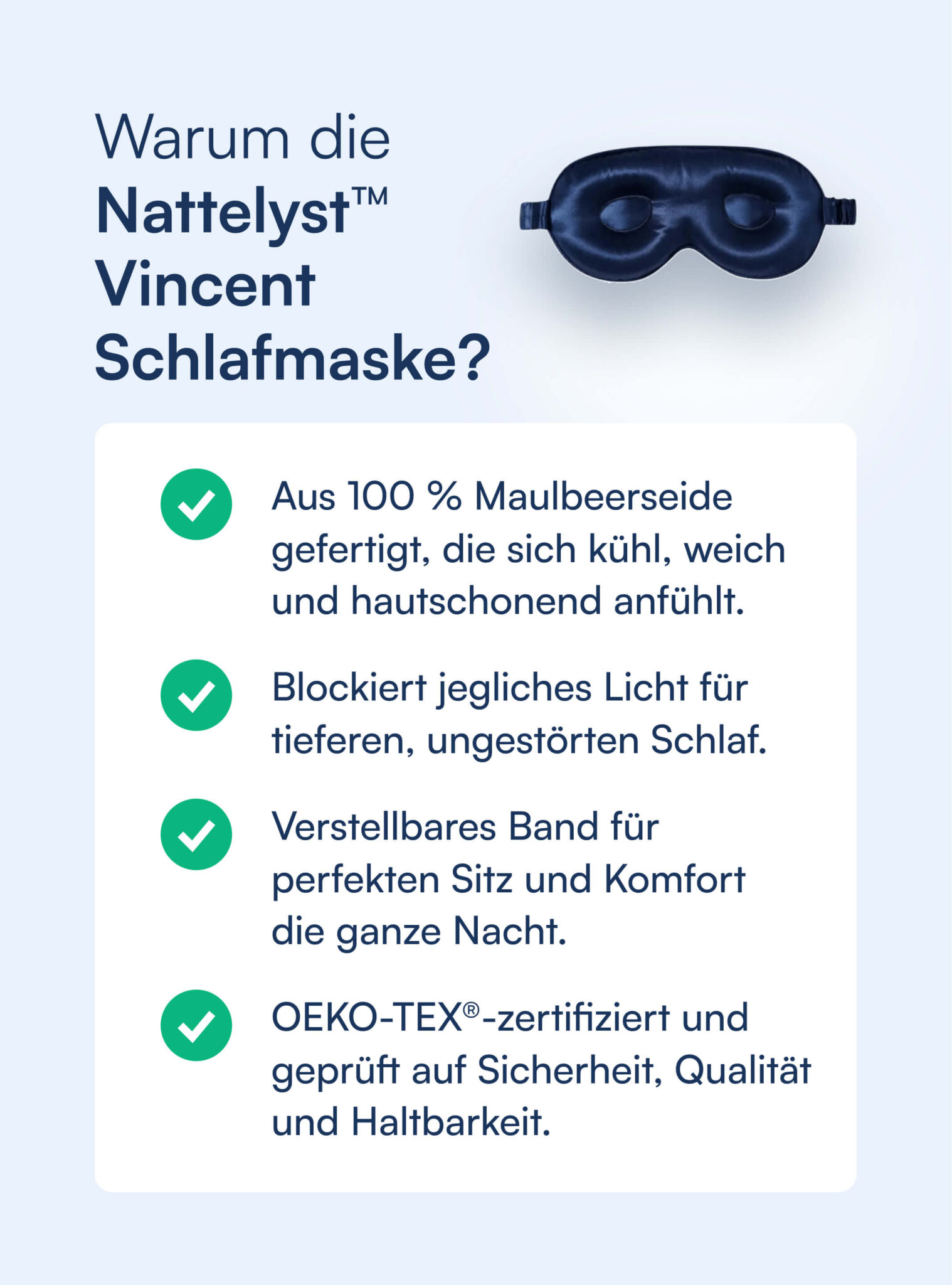 Vincent Schlafmaske aus 100 % Maulbeerseide
