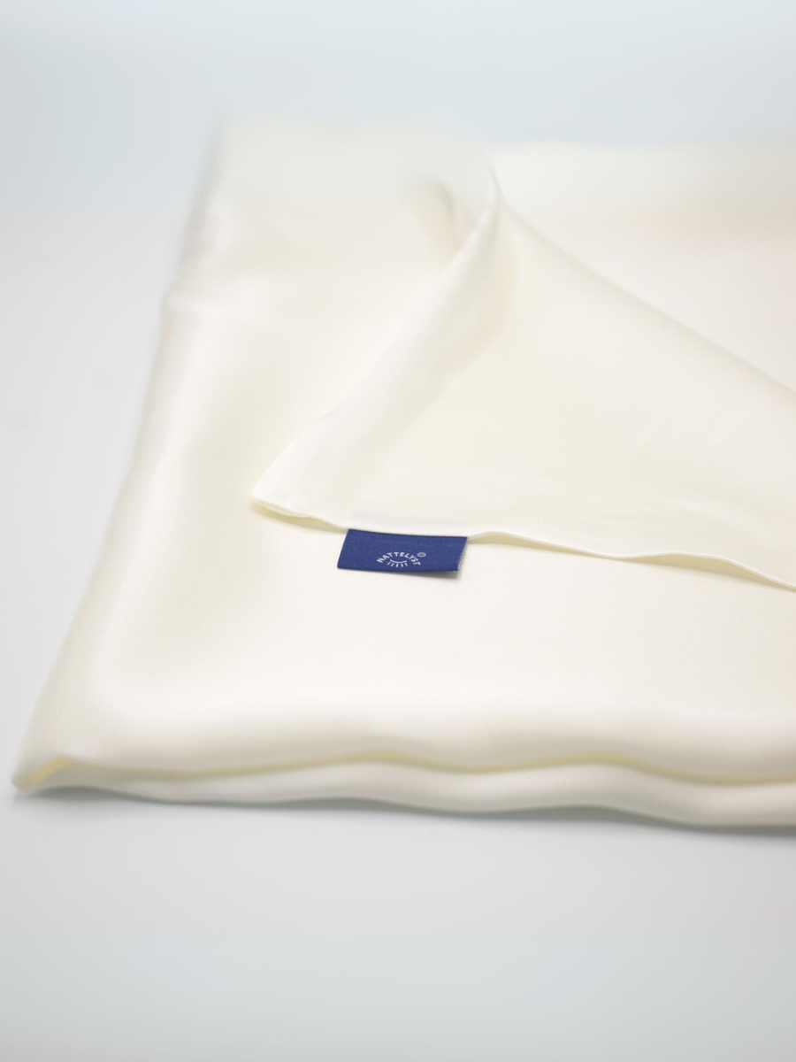 Funda de almohada 100 % seda de morera (OEKO-TEX) - Blanco
