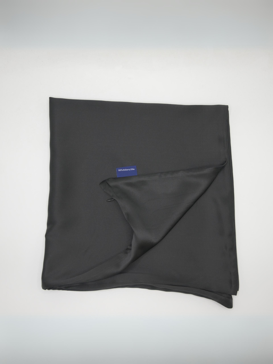 Funda de almohada 100 % seda de morera (OEKO-TEX) - Negro