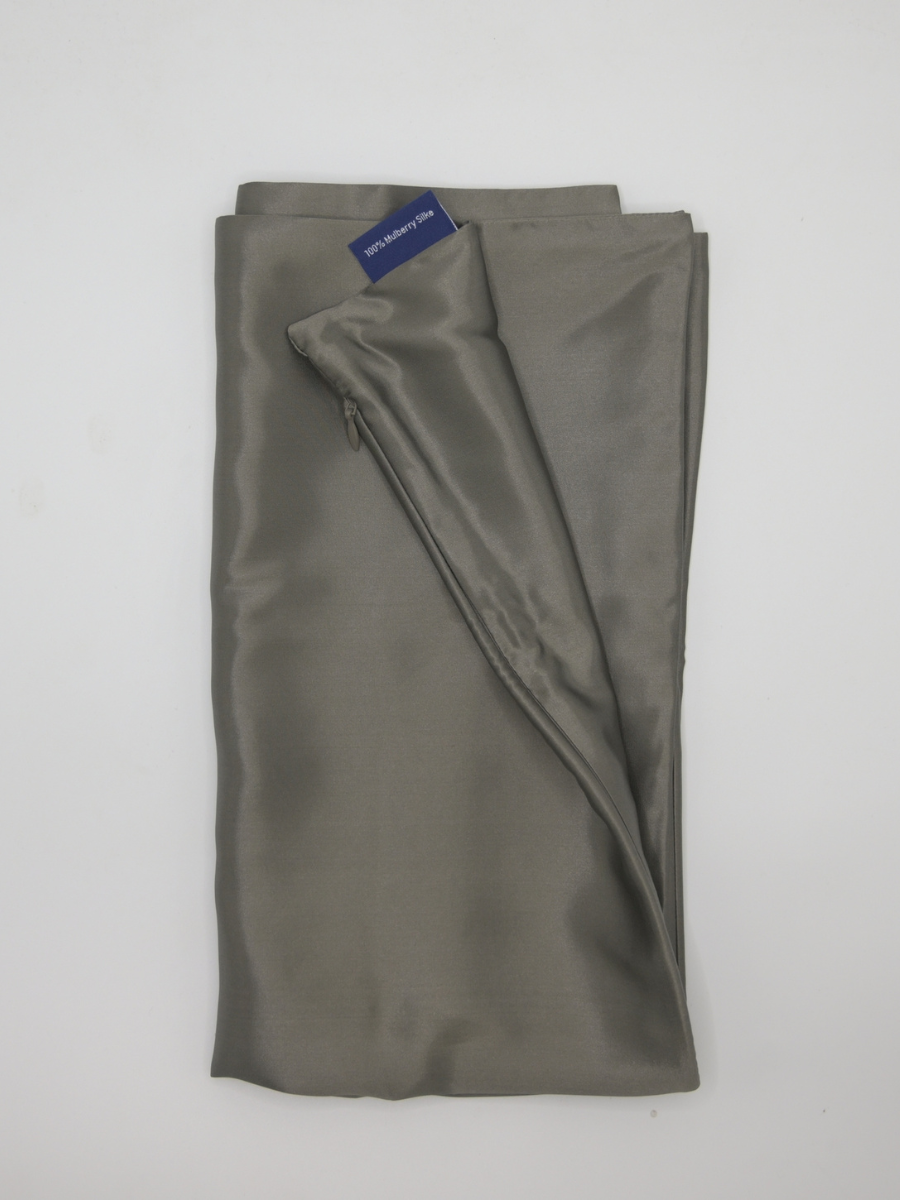 Funda de almohada 100 % seda de morera (OEKO-TEX) - Gris oscuro