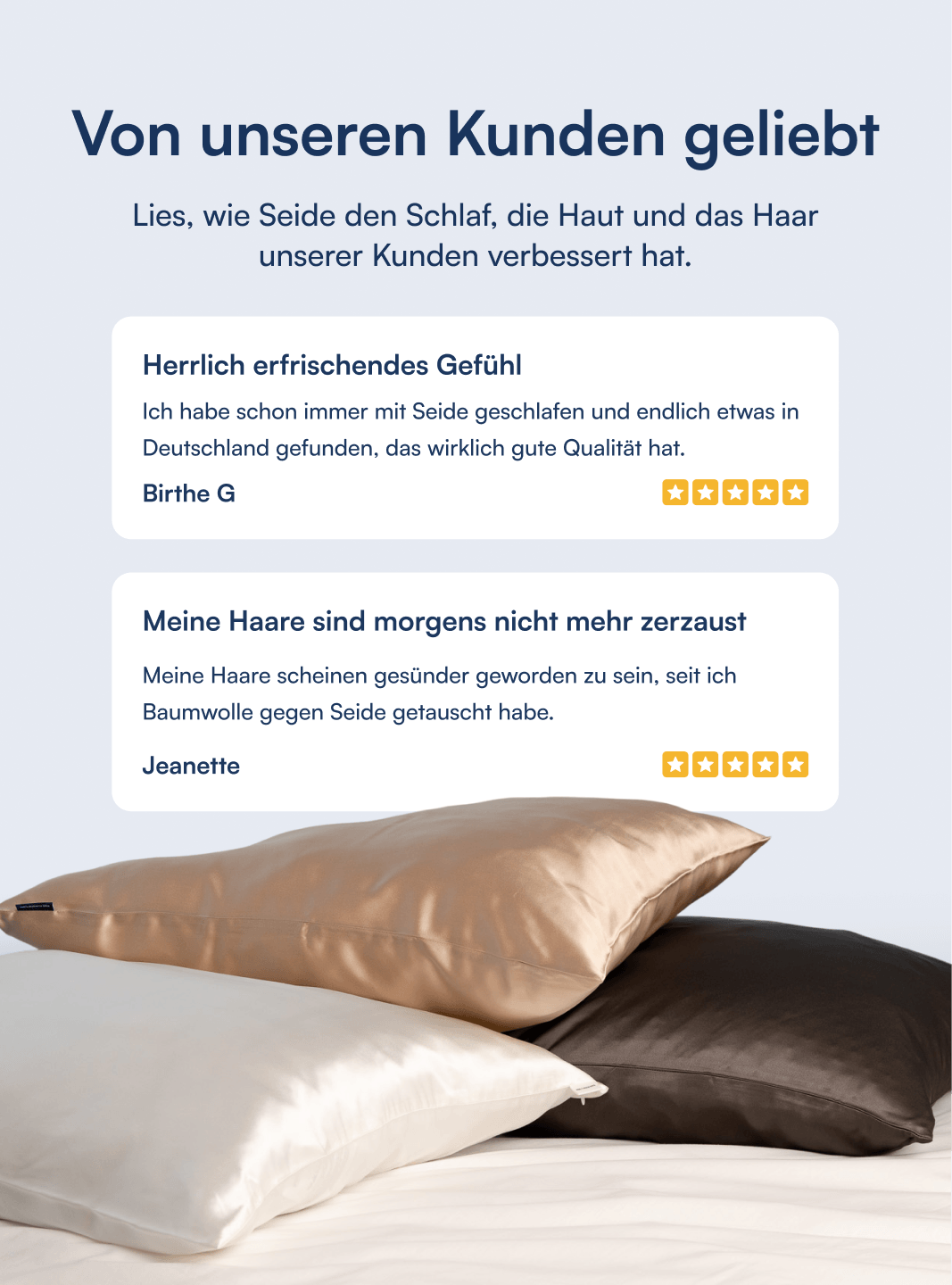 Kissenbezug aus 100 % Maulbeerseide (OEKO-TEX) Beige