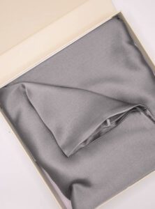 Funda de almohada 100 % seda de morera (OEKO-TEX) - Gris claro