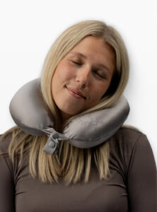 Almohada de viaje 100 % seda de morera (OEKO-TEX) - Gris