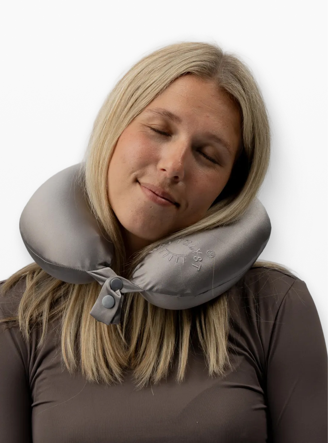 Almohada de viaje 100 % seda de morera (OEKO-TEX) - Gris