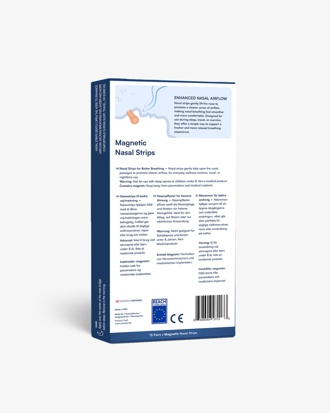 Nattelyst™ tiras nasales magnéticas (para respirar mejor)