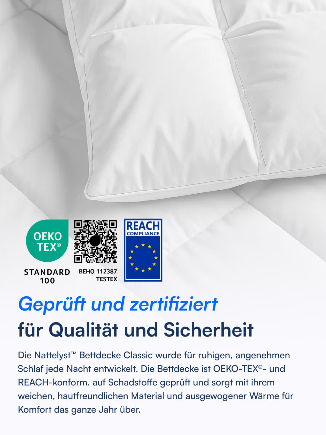 Nattelyst™ Ganzjahres-Bettdecke (Bio-Baumwolle)