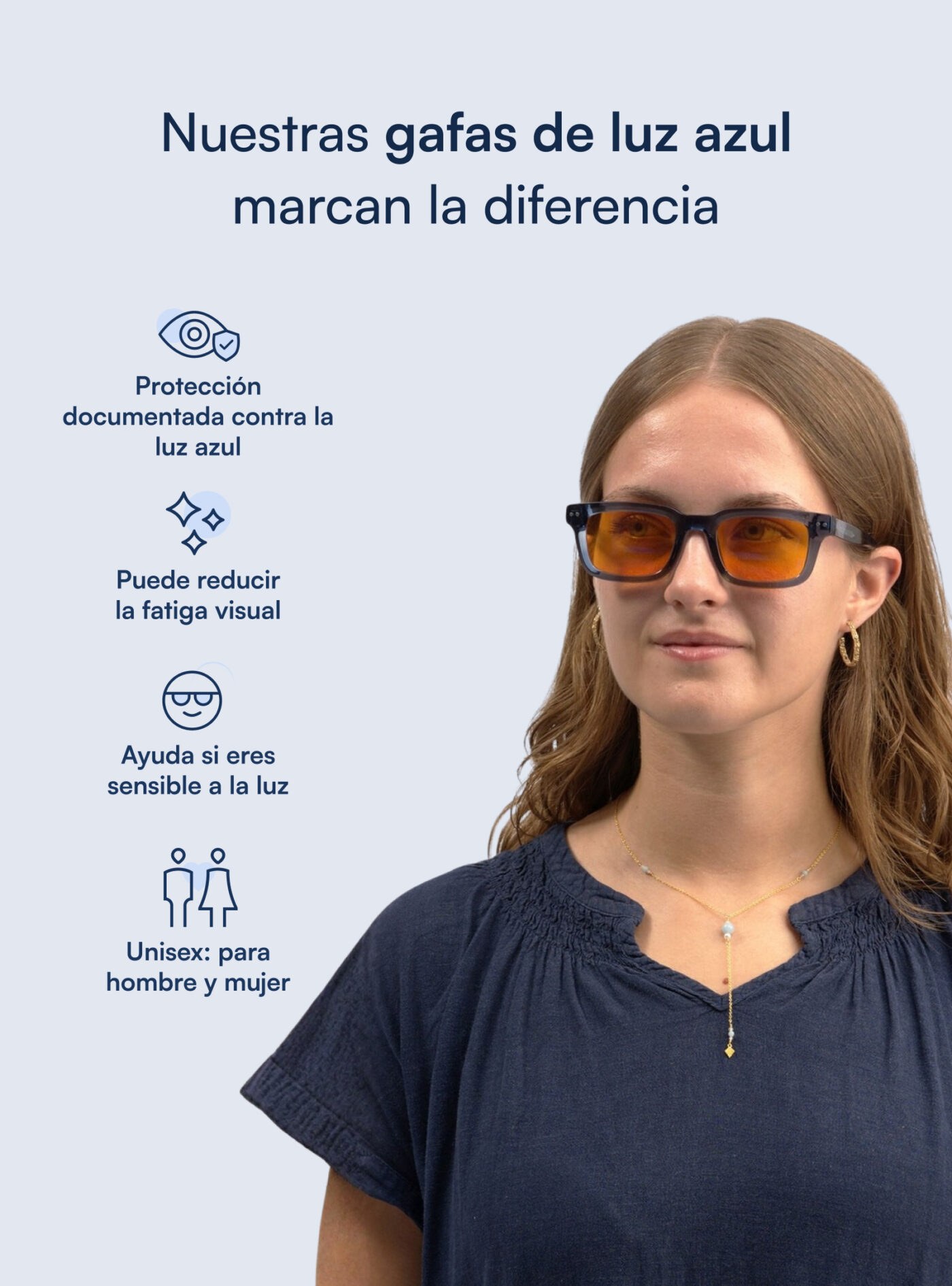 Eclipse gafas con filtro de luz azul