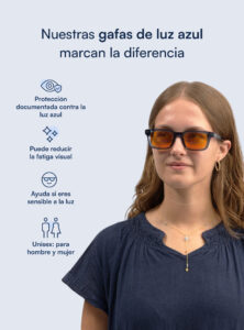 Eclipse gafas con filtro de luz azul