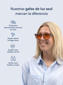 Eclipse gafas con filtro de luz azul