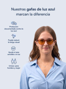 Amber gafas con filtro de luz azul