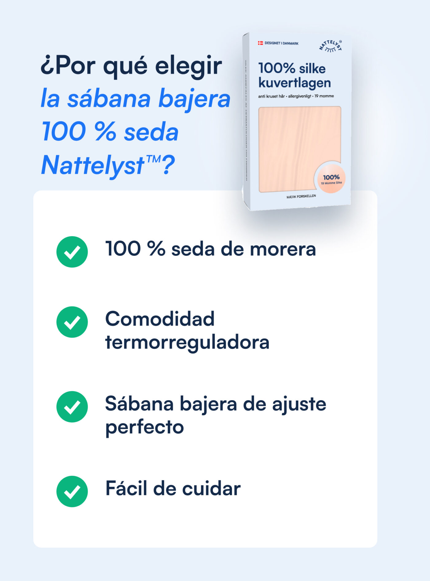 Sábana bajera 100 % seda de morera (OEKO-TEX) - Beige