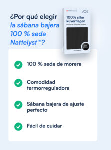 Sábana bajera 100 % seda de morera (OEKO-TEX) - Negro