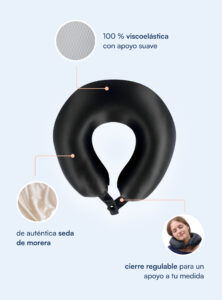 Almohada de viaje 100 % seda de morera (OEKO-TEX)