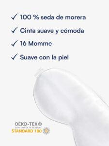 Vincent White antifaz para dormir (100 % seda de morera)
