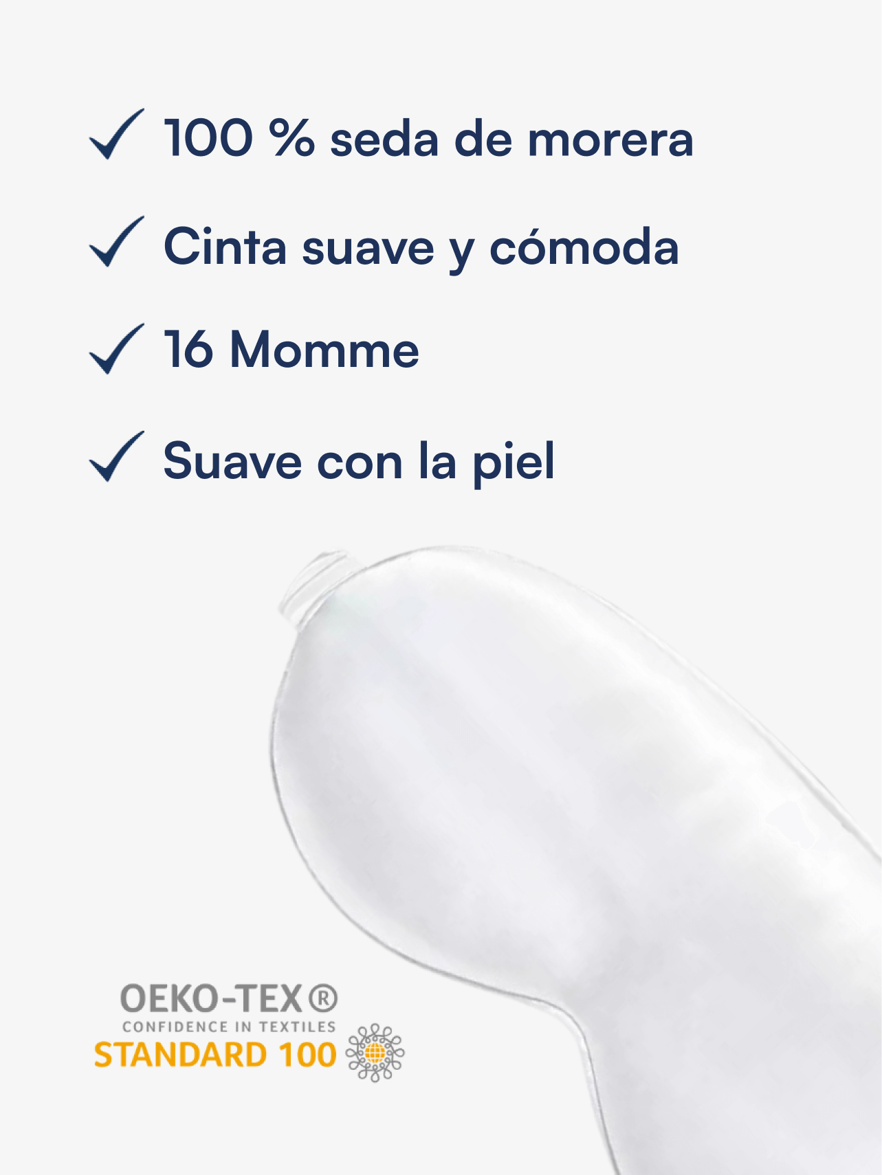Vincent White antifaz para dormir (100 % seda de morera)