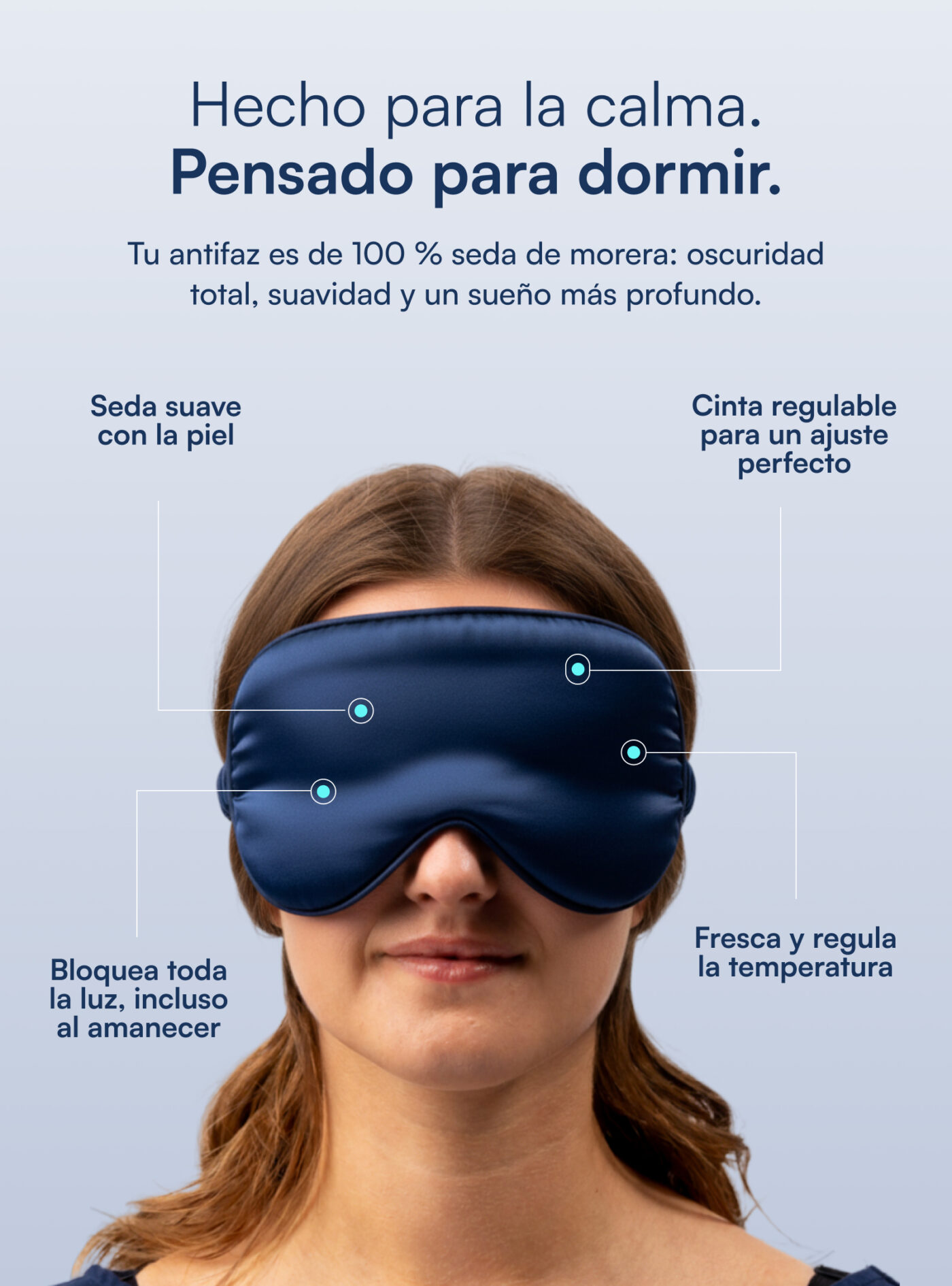 Vincent antifaz para dormir (100 % seda de morera)
