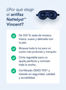 Vincent antifaz para dormir (100 % seda de morera)