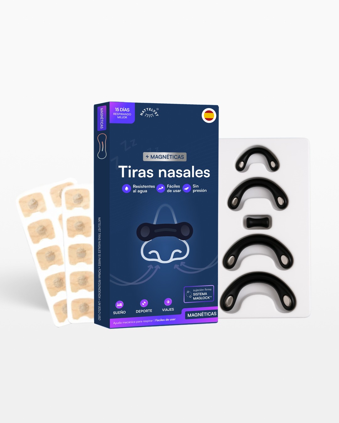 Nattelyst™ tiras nasales magnéticas (para respirar mejor)