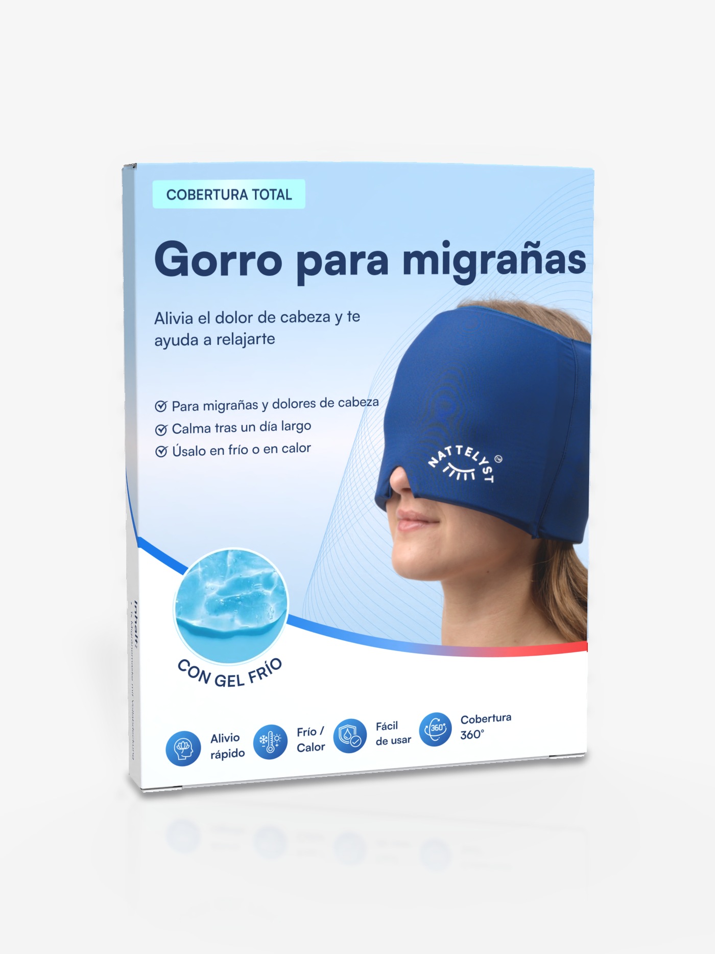 Nattelyst™ gorro para migrañas (cobertura total)