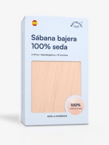Sábana bajera 100 % seda de morera (OEKO-TEX) - Beige