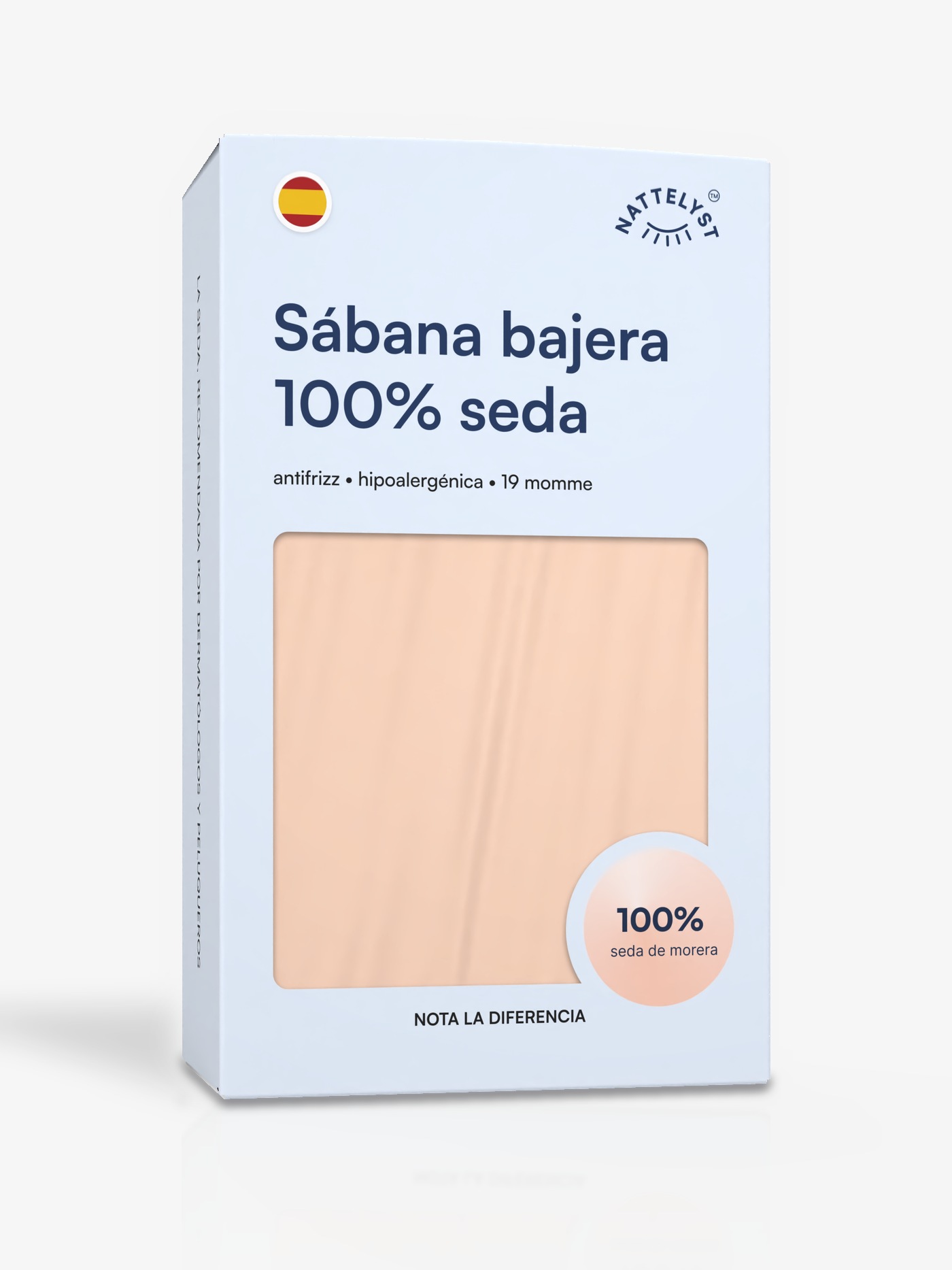 Sábana bajera 100 % seda de morera (OEKO-TEX) - Beige