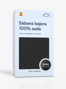 Sábana bajera 100 % seda de morera (OEKO-TEX) - Negro