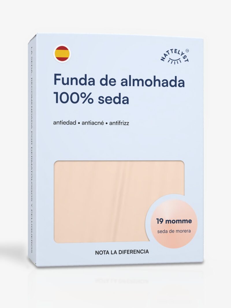 Funda de almohada 100 % seda de morera (OEKO-TEX) - Beige