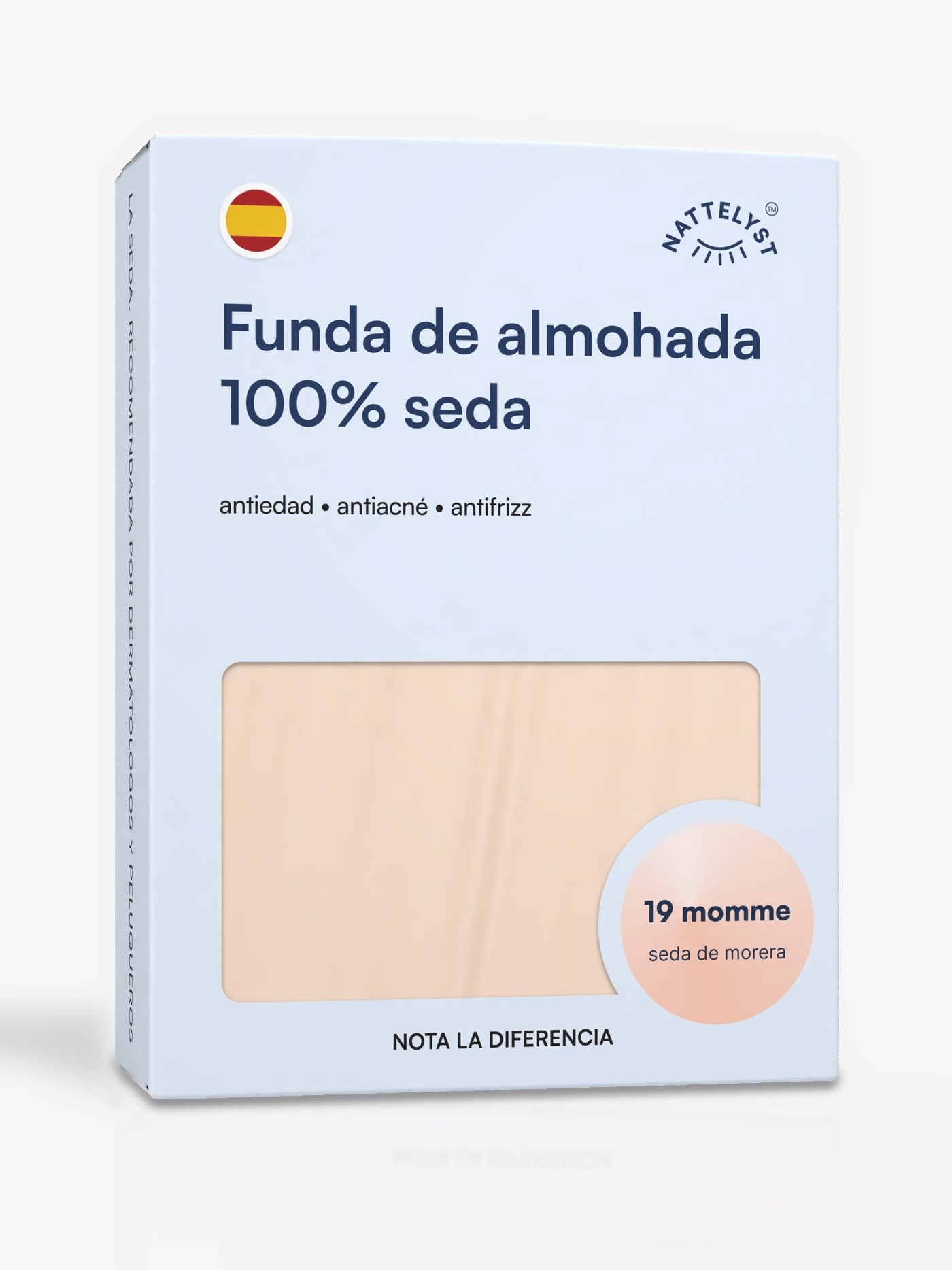 Funda de almohada 100 % seda de morera (OEKO-TEX) - Beige