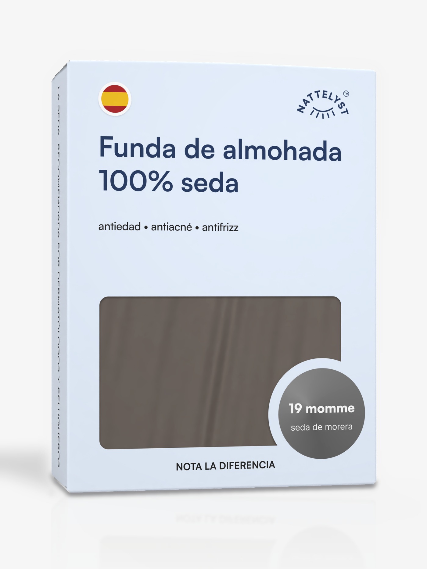 Funda de almohada 100 % seda de morera (OEKO-TEX) - Gris oscuro