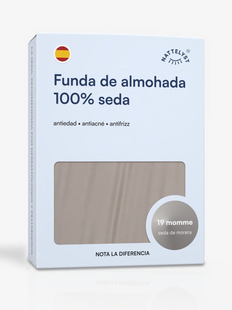 Funda de almohada 100 % seda de morera (OEKO-TEX) - Gris claro