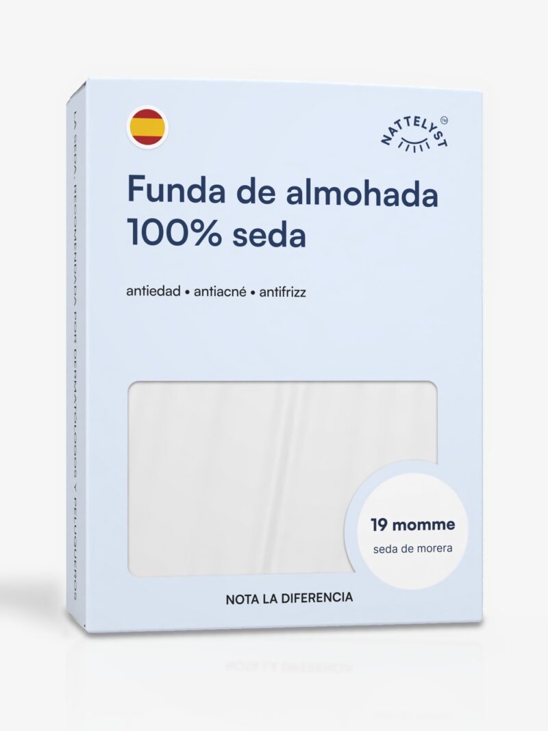 Funda de almohada 100 % seda de morera (OEKO-TEX) - Blanco