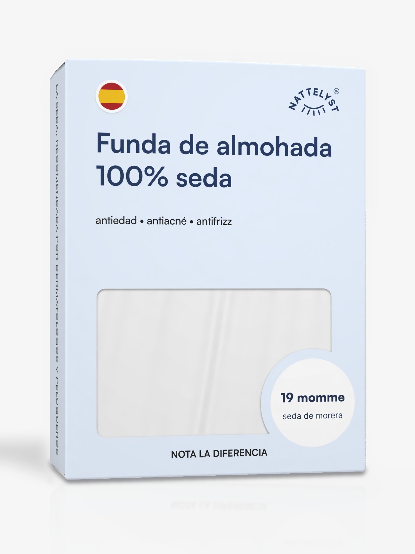 Funda de almohada 100 % seda de morera (OEKO-TEX) - Blanco